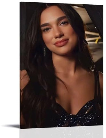 ZAJSGPUR Beauty Women Dua Lipa Poster Dekorative Malerei Leinwand Wandkunst Wohnzimmer Poster Schlafzimmer Malerei 08x12inch(20x30cm)