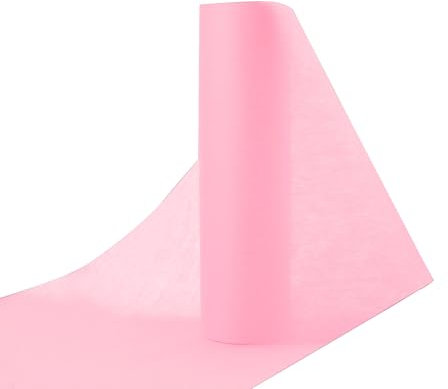 28 cm x 25 m Vlies Tischläufer für Hochzeit, Taufe und Geburtstag - Tüllband, Tischband Rolle (Rosa)