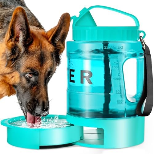 lesotc 2200 ml Trinkflasche für Hunde, Tragbare XXL extra große Hundetrinkflasche für unterwegs – Camping & Reisen für große Hunde (Mintgrün)
