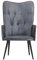 Genérico Wenjingqi 339649 Ohrensessel aus echtem Leder, Grau, Grau
