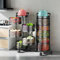 Warmiehomy 5 Tier Round Rotating Storage Rack, Kitchen Trolley Storage, Movable and Detachable Vegetable Storage Rack with 360° Wheels, Perfect for Pantry, Bathroom, or Living Room, Black, 30×30×90cm