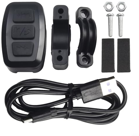 Pulsante multimediale, compatibile con fili, telecomando per manubrio di moto, bici, auto, volante