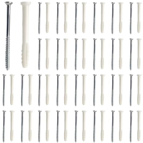 TsoLay 100pcs Plastic Expansion Tube with Screws Wall Plug Fasteners Simple Long Type Glue Plug Expansion Bolt