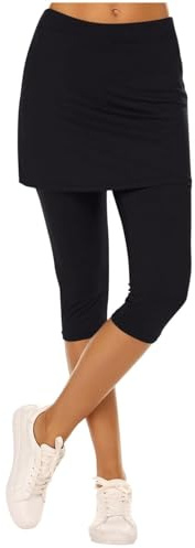 Leggings Mit Rock FüR Frauen 2025 Tennis Skorts Gym Yoga Legging RöCken Damen Kurz Schwarz Leggings Weiss Blickdicht Weihnachten Po Push Up Effekt Jogginghose Ohne BüNdchen Ballett MäDchen Damen