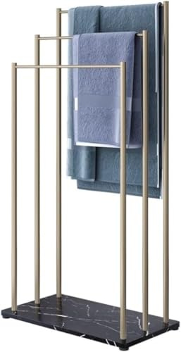 Soporte de Toallas de baño de Metal Independiente: Estante de Toallas de Hierro Negro y Soporte para baño de baño - Solución de Almacenamiento Elegante para Ahorrar Espacio (55x30x115cm) KeYJ