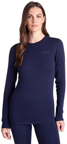 TOG24 Meru Womens Baselayer Crew Neck Thermal Top Breathable Lightweight | Size 8,Oxford Blue,Acrylic,4-way stretch,Hiking,Camping,Skiing,WinterMoisture-wicking,Walking,Running,Layering,Outdoors