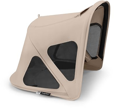 Bugaboo Fox und Fox Cub Sonnendach mit Lüftungsfenstern, wasserabweisend | ausziehbar für zusätzlichen und optimalen Sonnenschutz,, kompatibel mit allen Bugaboo Fox und Fox Cub Modellen, Desert Taupe