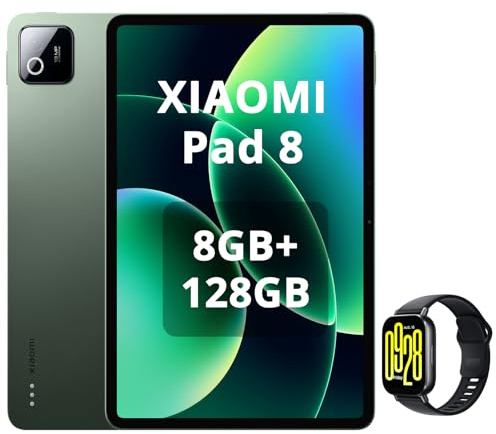 XIAOMI Pad 8 8 GB/128 GB, WiFi 7, 11,2 3,2K Tablet, Dolby Atmos Sound, Snapdragon 870 Prozessor, 9200 mAh Akku (Ladegerät Nicht im Lieferumfang enthalten), Tannengrün, inklusive Smartwatch
