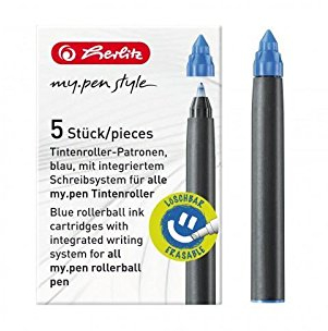 Tintenpatrone für Füllhalter, Tintenroller my.pen, blau, 2 x 5er-Pack