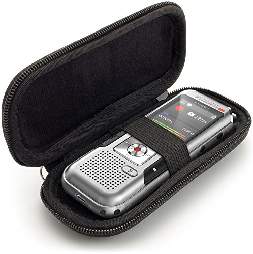 iGadgitz U6689 Eva Hart Schutzhulle Kompatibel mit Philips DVT2510 2700 4000 4010 6010 6500, LFH 0652, Speech Tracer 1200 Digitale Diktiergerate - Schwarz