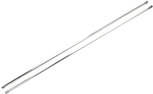 GARDINIA Vitragestange flachoval, Ausziehbar, Gardinenstange ohne Bohren und Schrauben, Metall/Kunststoff, Chrom, 100-160 cm, 2 Stück