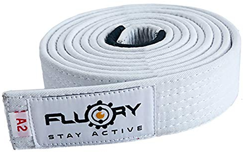FLUORY BJJ - Cinture brasiliane da jujutsu, taglia A0, A1, A2, A3, A4, colore: bianco/viola/blu/marrone/nero, Btf01bai., A2