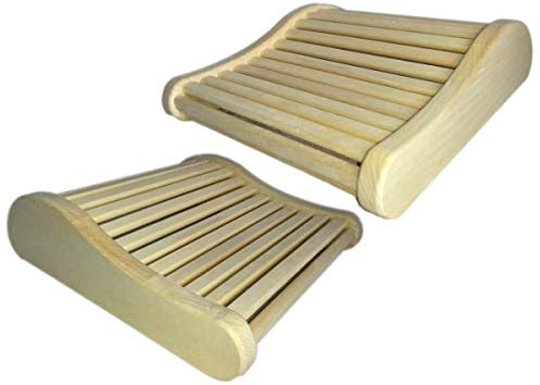 2x Saunakopfstütze Espe Saunakissen Kopfkeil Kissen Relaxkissen Kopfstütze Welle