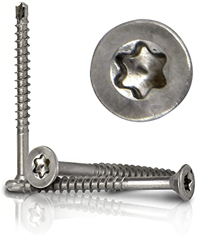 PROTECH 200 Stück Spanplattenschrauben 4x50 rostfreier Edelstahl A2 Teilgewinde Senkkopf Holzbauschrauben TORX Bohrspitze für Weichholz & Holzwerkstoffe