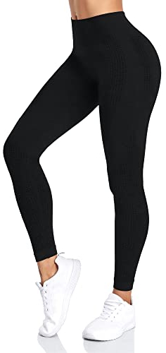 Yaavii Women Yoga Leggings Seamless High Waisted Tummy Control Yoga Pants for Gym Running Workout