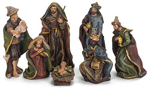 Kurt Adler 3.5-Inch Resin Nativity, 7-Piece Set, Multicolor (N1028)
