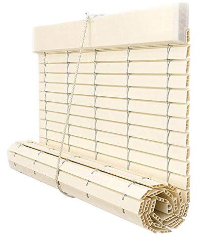 Persiana Alicantina PVC Exterior Blanco Marfil a Medida | Acabados Blanco y Marfil, enrollable, ajuste personalizado sin coste. Medida: An90x200Alt. Color: Marfil