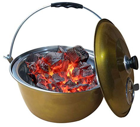 SUSHOP Portable al Aire Libre Pozo de Fuego, Chimenea Estufa de leña Patio Exterior con Barbacoa Calentador Fogón Neto, Clip de Carbono para Camping jardín del Patio Trasero