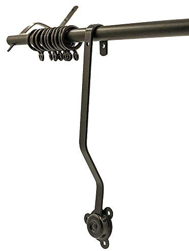 BRASS INTERIORS Rising Door Portiere Rod Durable And Strong (Black 42'' (106cm) Long) (PorRod1)