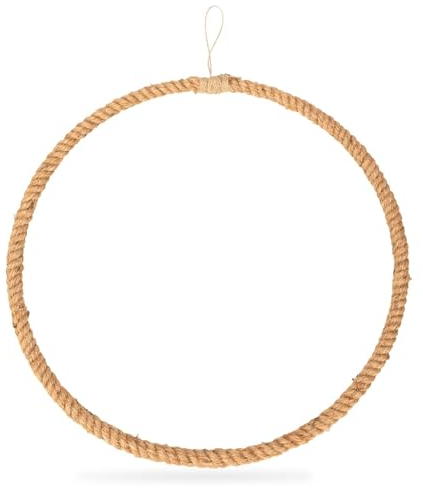 NaDeco Metallring umwickelt mit Jute wählbar in den Größen 25 35 40cm Drahtring zum Basteln Metallring für Wickeltechnik Hoops für Traumfänger Ring Makramee Ring, Größe:Ø 50 cm
