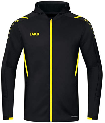 JAKO Herren Kapuzenjacke Challenge, Schwarz/Citro, XL