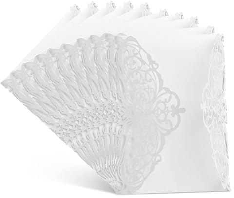 HERCHR 10pcs Cartes d'invitation de Mariage,cartes pour invitation de mariage, Faire Part de Mariage,Cartes de vœux,Invites Mariage Faire Part de Mariage Enveloppe Faire Part pour Marriage,Baptême