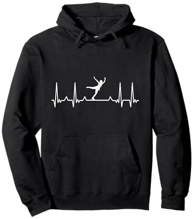 Eiskunstlauf Herzschlag EKG Schlittschuhe Eislaufen Pullover Hoodie