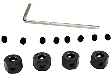 Sharplace 4PCS 5mm bis 12mm Rad Sechskantnabenadapter für per per per 1:16 RC Kraftfahrzeug Teil, Schwarz