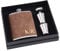 Flasque à Alcool Personnalisée pour Hommes, 8 oz - Flasque en Acier Inoxydable 304 et Cuir PU Gravée (Marron)