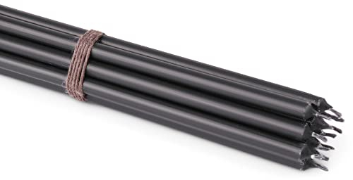 NKlaus - 10x Stabkerzen schwarz Tropffrei L 29cm Ritualkerze Premium Paraffinwachs 36129
