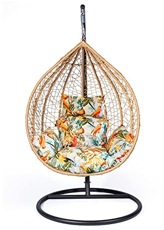 Bielik Hängesessel Kissen für Hängeschaukel, Hängekorb, Gartenschaukel – weiches Sitzkissen für Hängekorb, wetterfest, bequem, Outdoor Auflage, Papageien