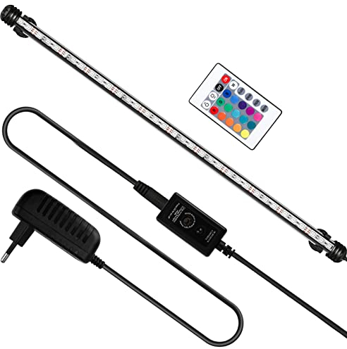 Yakimz Aquarium LED Beleuchtung 5W, Aquarium-Licht RGB, IP67 Wasserdicht, Universal Fit Aquarium Lamp, für Fisch Tank, Pflanzen Aquarium, EU Stecker