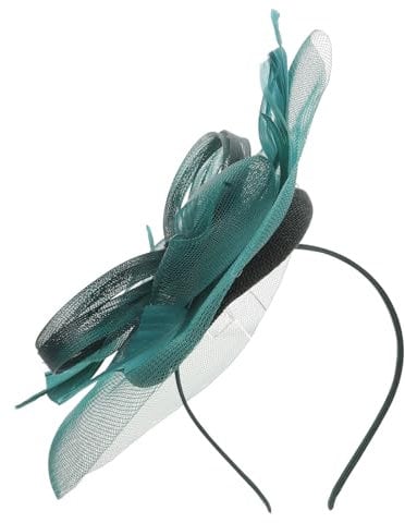 ABOOFAN White Fascinator Fascinator Hats for Women Tea Party Headband Headwear Wedding Cocktail Halloween Accessory Dark Green White Fascinators Wedding
