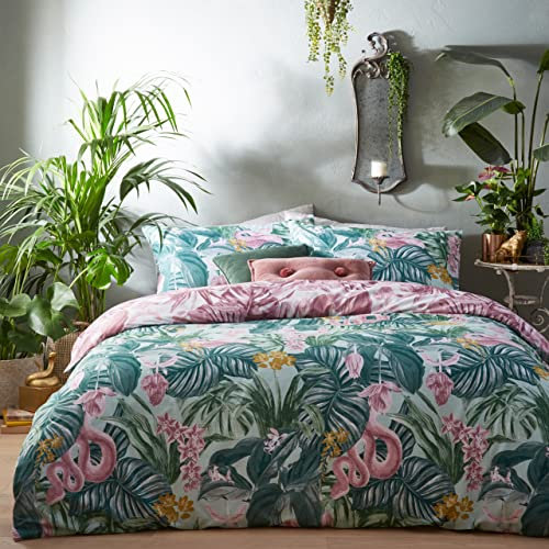 furn. Medinilla Double Duvet Cover Set, Cotton, Polyester, Mint/Lilac
