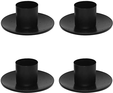 CYH 4 Pièces Bougeoir Métal Noir, Chandeliers Vintage Bougeoirs Détenteur Porte Bougie, Support Bougie Candélabres pour Décoration Salon Balcon Anniversaire Noël Cadeau Dîner aux Chandelles S CYH222