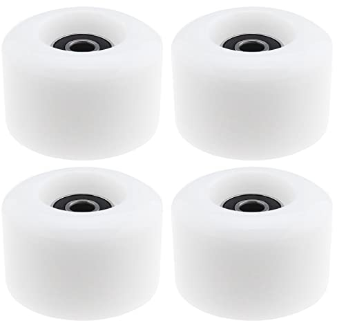 Create idea 4 Stück Rollschuhe Rollen 54 mm Durchmesser 80 A Härte Quad Skates Rechange Räder mit ABEC-9 608RS Kugellager Ersatzräder Weiß