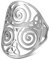 TEAMER Resizable Triskele Ring Edelstahl Heilige Geometrie Magisches Hexagramm Talisman Amulett Schmuck Für Frauen Mädchen (Triskele - Stil 2 - Silber)