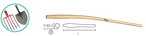 Peyca Mango de horca Curvo de Madera Natural 1400x37mm