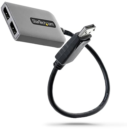 StarTech.com Répartiteur DisplayPort 1.4 pour Deux Moniteurs, Adaptateur DP vers 2x DP pour Plusieurs Moniteurs, Hub MST pour PC 5K 60Hz, Câble Extra-Long Intégré - Windows Uniquement (MST14DP122DP)