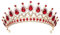 Krone Hochzeit Diadem,Kristall Strass Stirnband für Damen Mädchen Tiara Krone für Frauen Braut Kronprinzessin Stirnband Tortenaufsatz Geschenk Festzug Haarband Festzug Halloween Kostüm Party,Rot