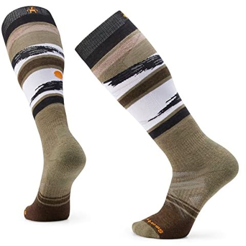 Smartwool Ski Full Cushion Merino Wool Over the Calf Midnight Ski Pattern Socks for Men and Women, Winter Moss, Large