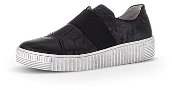Gabor Damen Low-Top Sneaker, Frauen Halbschuhe,Wechselfußbett,Best Fitting,Freizeit,sportlich,straßenschuhe,schwarz (Weiss),37 EU / 4 UK