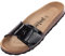 Palado Pantoletten Damen Malta EGS Lack – bequeme Sandalen Made in Spain - Hausschuhe mit dämpfendem Kork-Fußbett - modische Sommerschuhe Schwarz/Schwarz UK8 - EU41