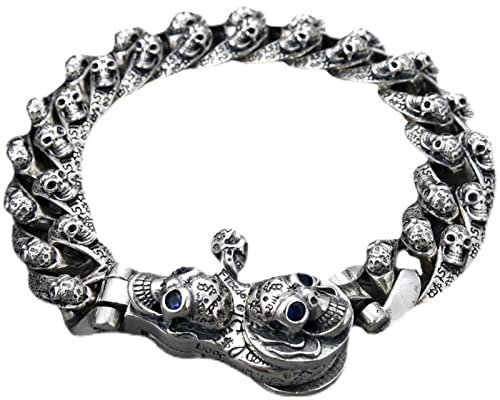 Handgemachte Armbänder Männlich Personalisierte Vintage Schädel Hip Hop Armbänder Freund Geschenke,20cm