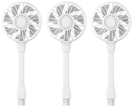 VEMART 3X USB Fan Mini Fan with Swan Neck Flexible Cooling Fan Portable Fan for Laptop Mobile Pc Home Office White