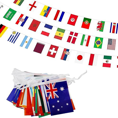 Banderas de cuerda de 200 países, banderas nacionales, banderas internacionales del mundo, banderas de cuerda para festivales escolares, clubes deportivos, celebraciones, Copa del Mundo, jardín, bar