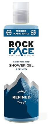 Rock Face Shower Gel - Refined All In One Body Wash for Men, 410ml, Sandalwood & Cedar Scent, Suitable for Hair and Body, Long Lasting Fragrance
