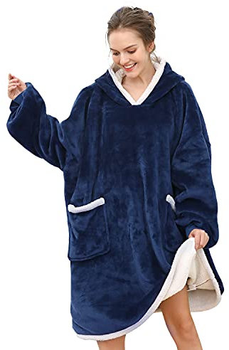 Gentlewarm übergroße Hoodie Decke, Damen Kapuzenpullover Sweatshirt Mit Kapuze Super Weich, Weicher Plüsch Decken Hoodie Für Männer Frauen