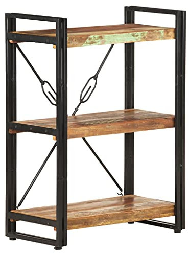 ZQQLVOO Bücherregal 3 Fächer,Spielzeug-Regal,Regale,Business-Regale,Dekorative Regale,Ausstellungsregale,Büro-Regal,für Wohnzimmer,Schlafzimmer,Home Office,Flur,60x30x80 cm Altholz Massiv