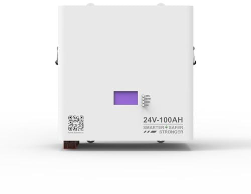 DIPOWER Batteria al Litio da 24V 100Ah con Protezione BMS, Batteria Solare da 2400Wh oltre 6000 Cicli, Perfetto per Sistemi Solari, Alimentazione di Backup e Off-Grid